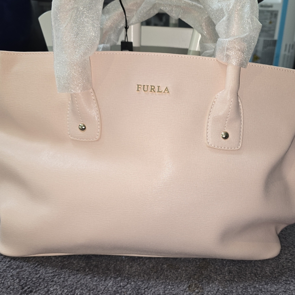 FURLA Pink Saffiano Leather Small Josi Tote/Crossbody Bag WITH TAGS